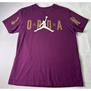 Nike Jordan Jumpman T-Shirt Youth Small Short Sleeve Graphic‎ Tee Purple Gold